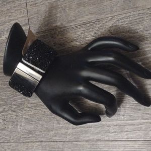 Chunky Black Stone Magnetic Clasp Bracelet